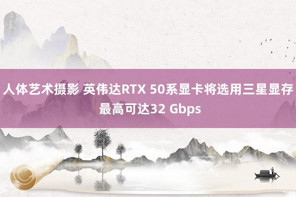 人体艺术摄影 英伟达RTX 50系显卡将选用三星显存 最高可达32 Gbps