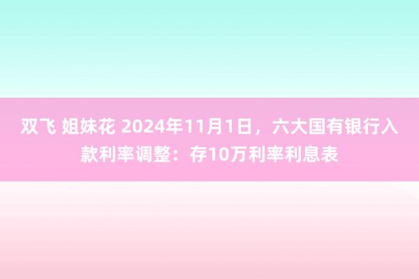 双飞 姐妹花 2024年11月1日，六大国有银行入款利率调整：存10万利率利息表