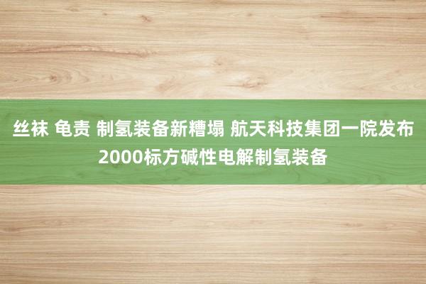 丝袜 龟责 制氢装备新糟塌 航天科技集团一院发布2000标方碱性电解制氢装备