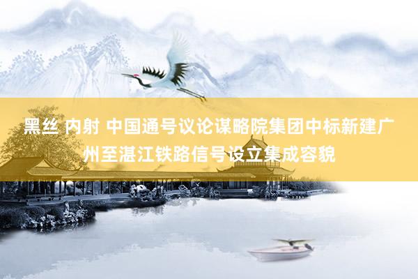 黑丝 内射 中国通号议论谋略院集团中标新建广州至湛江铁路信号设立集成容貌