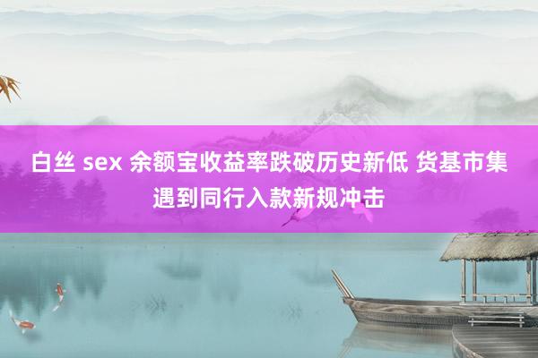 白丝 sex 余额宝收益率跌破历史新低 货基市集遇到同行入款新规冲击