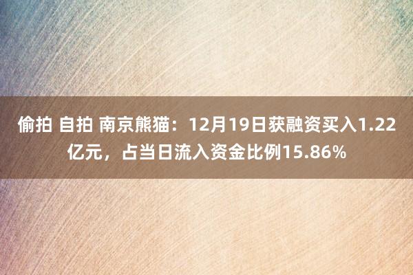 偷拍 自拍 南京熊猫：12月19日获融资买入1.22亿元，占当日流入资金比例15.86%