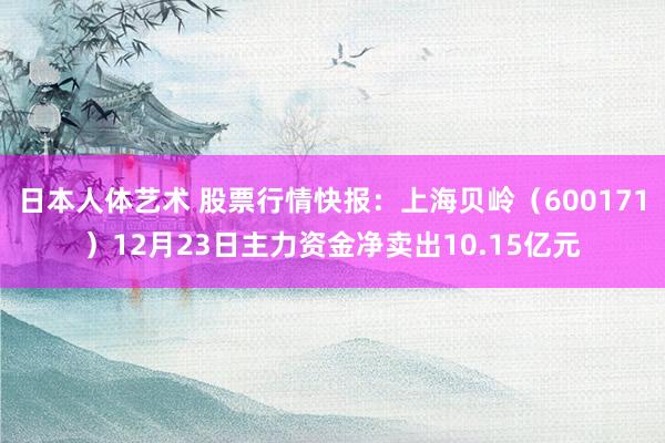 日本人体艺术 股票行情快报：上海贝岭（600171）12月23日主力资金净卖出10.15亿元