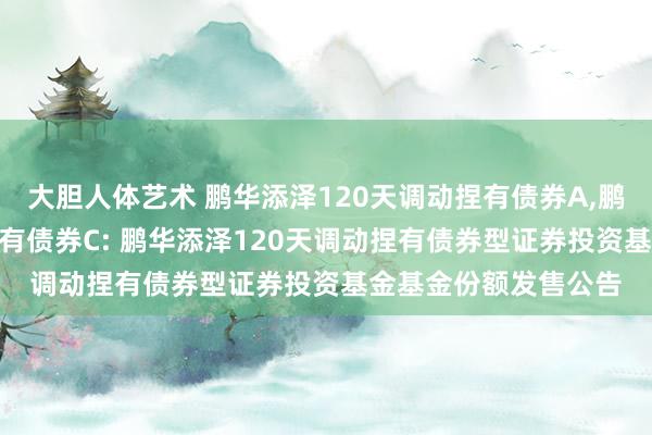 大胆人体艺术 鹏华添泽120天调动捏有债券A，鹏华添泽120天调动捏有债券C: 鹏华添泽120天调动捏有债券型证券投资基金基金份额发售公告