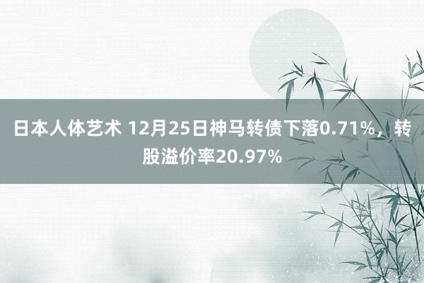 日本人体艺术 12月25日神马转债下落0.71%,转股溢价率20.97%