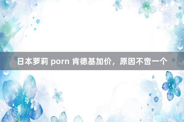日本萝莉 porn 肯德基加价，原因不啻一个