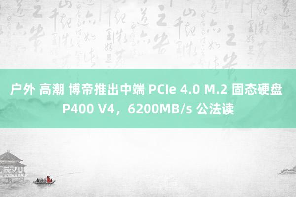 户外 高潮 博帝推出中端 PCIe 4.0 M.2 固态硬盘 P400 V4，6200MB/s 公法读