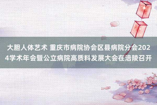 大胆人体艺术 重庆市病院协会区县病院分会2024学术年会暨公立病院高质料发展大会在涪陵召开