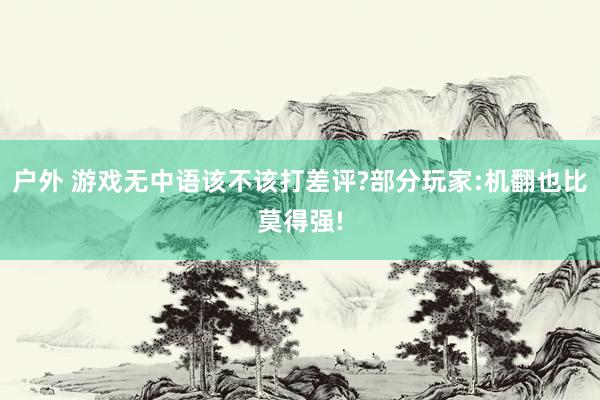 户外 游戏无中语该不该打差评?部分玩家:机翻也比莫得强!