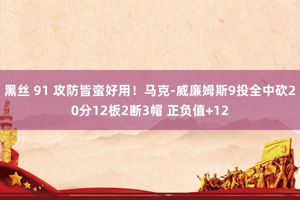 黑丝 91 攻防皆蛮好用！马克-威廉姆斯9投全中砍20分12板2断3帽 正负值+12