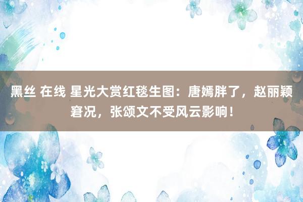 黑丝 在线 星光大赏红毯生图：唐嫣胖了，赵丽颖窘况，张颂文不受风云影响！