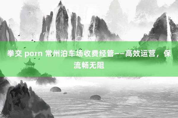 拳交 porn 常州泊车场收费经管——高效运营，保流畅无阻