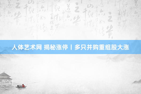 人体艺术网 揭秘涨停丨多只并购重组股大涨