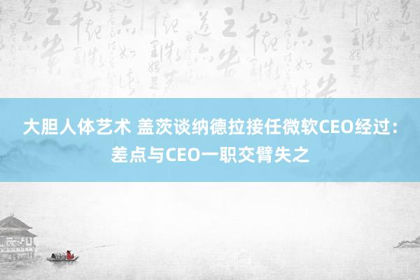 大胆人体艺术 盖茨谈纳德拉接任微软CEO经过：差点与CEO一职交臂失之