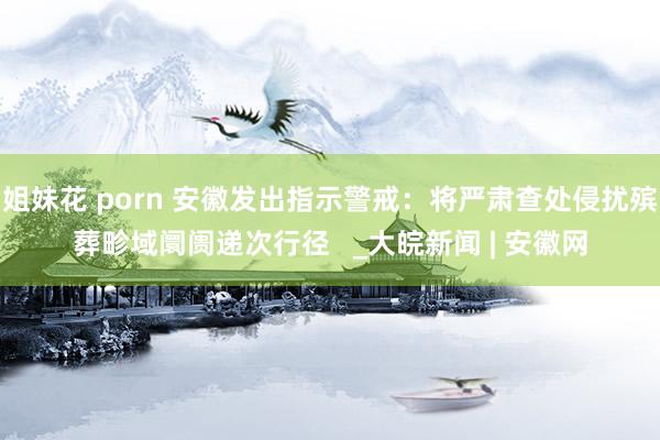 姐妹花 porn 安徽发出指示警戒：将严肃查处侵扰殡葬畛域阛阓递次行径   _大皖新闻 | 安徽网