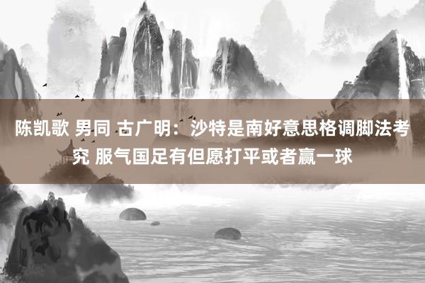 陈凯歌 男同 古广明：沙特是南好意思格调脚法考究 服气国足有但愿打平或者赢一球