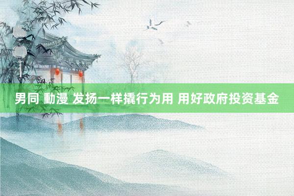 男同 動漫 发扬一样撬行为用 用好政府投资基金