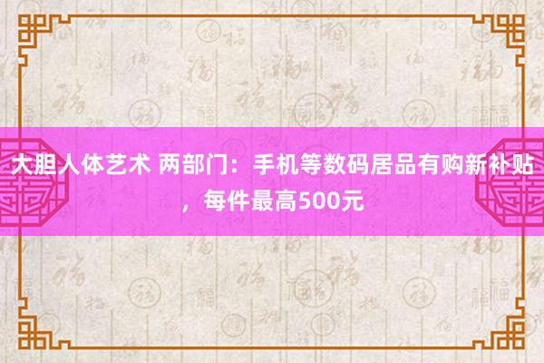 大胆人体艺术 两部门：手机等数码居品有购新补贴，每件最高500元