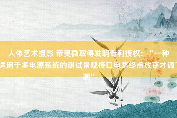 人体艺术摄影 帝奥微取得发明专利授权：“一种适用于多电源系统的测试景观接口电路终点放荡才调”