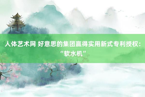 人体艺术网 好意思的集团赢得实用新式专利授权：“软水机”