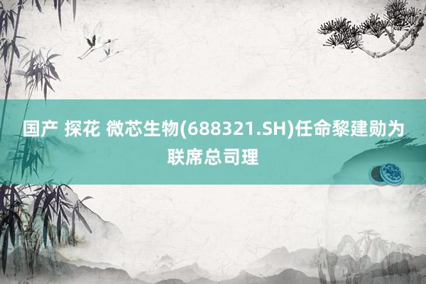 国产 探花 微芯生物(688321.SH)任命黎建勋为联席总司理