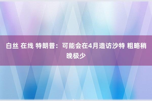 白丝 在线 特朗普：可能会在4月造访沙特 粗略稍晚极少