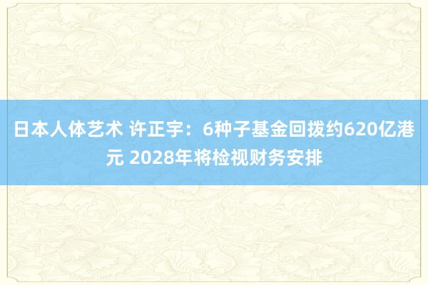 日本人体艺术 许正宇：6种子基金回拨约620亿港元 2028年将检视财务安排