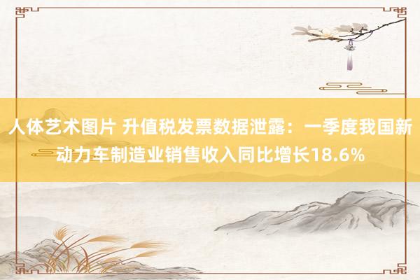 人体艺术图片 升值税发票数据泄露：一季度我国新动力车制造业销售收入同比增长18.6%