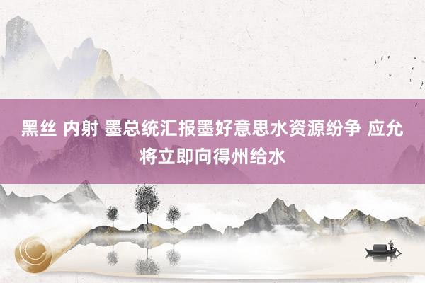 黑丝 内射 墨总统汇报墨好意思水资源纷争 应允将立即向得州给水