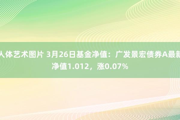 人体艺术图片 3月26日基金净值：广发景宏债券A最新净值1.012，涨0.07%