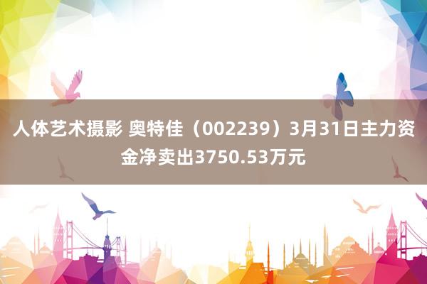 人体艺术摄影 奥特佳（002239）3月31日主力资金净卖出3750.53万元