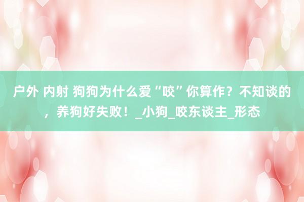 户外 内射 狗狗为什么爱“咬”你算作？不知谈的，养狗好失败！_小狗_咬东谈主_形态