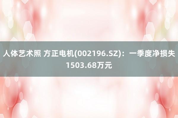人体艺术照 方正电机(002196.SZ)：一季度净损失1503.68万元